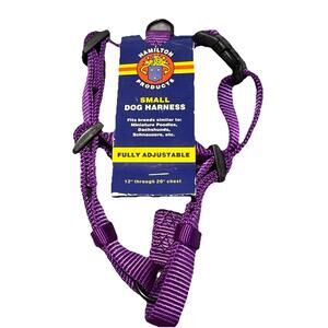 🔥Hamilton Adjustable Comfort Nylon Dog Harness Purple 5/8" x 12-20" BNWT🔥